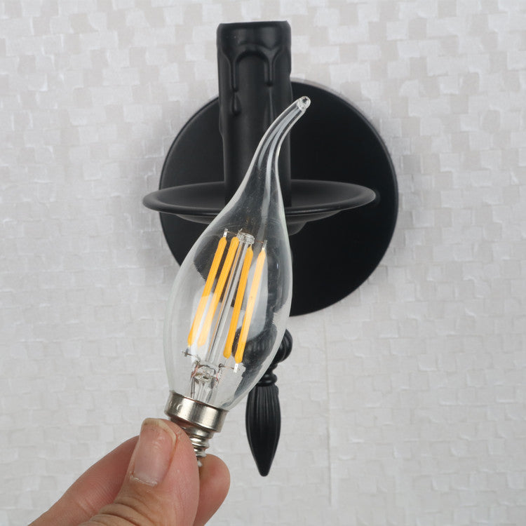 Round Candle Shape Glass Wall Lamp