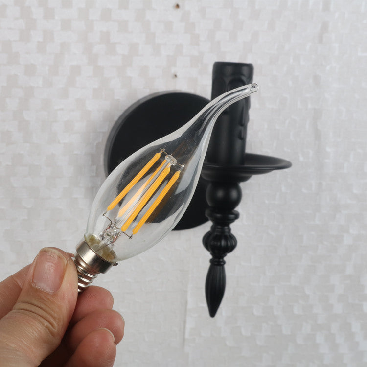 Round Candle Shape Glass Wall Lamp