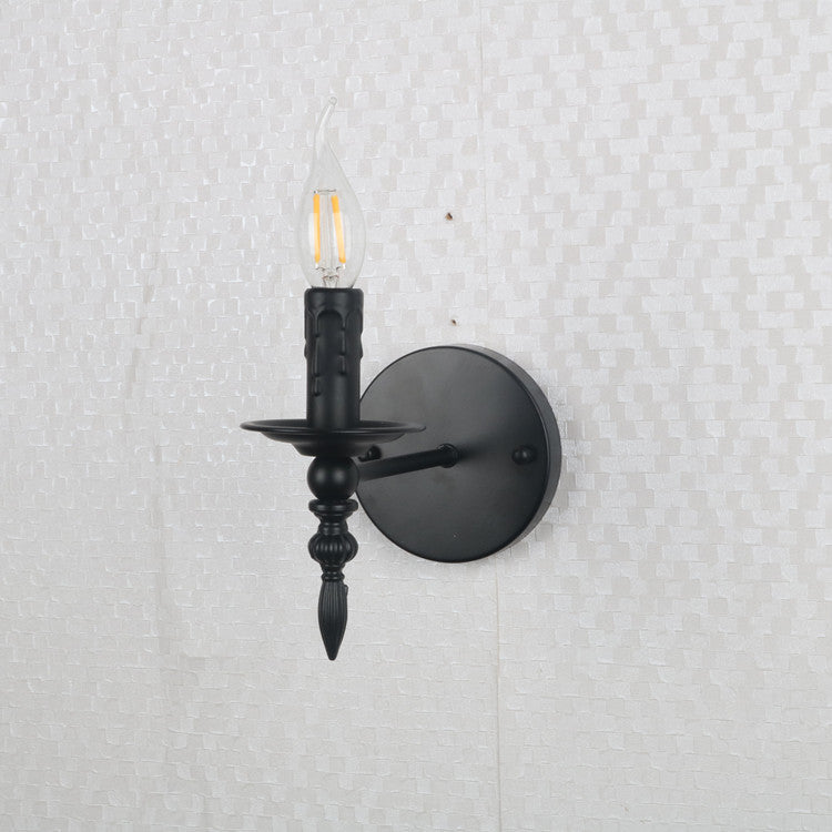Round Candle Shape Glass Wall Lamp