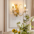 Candle Bent Crystal Iron 2-Light Wall Lamp