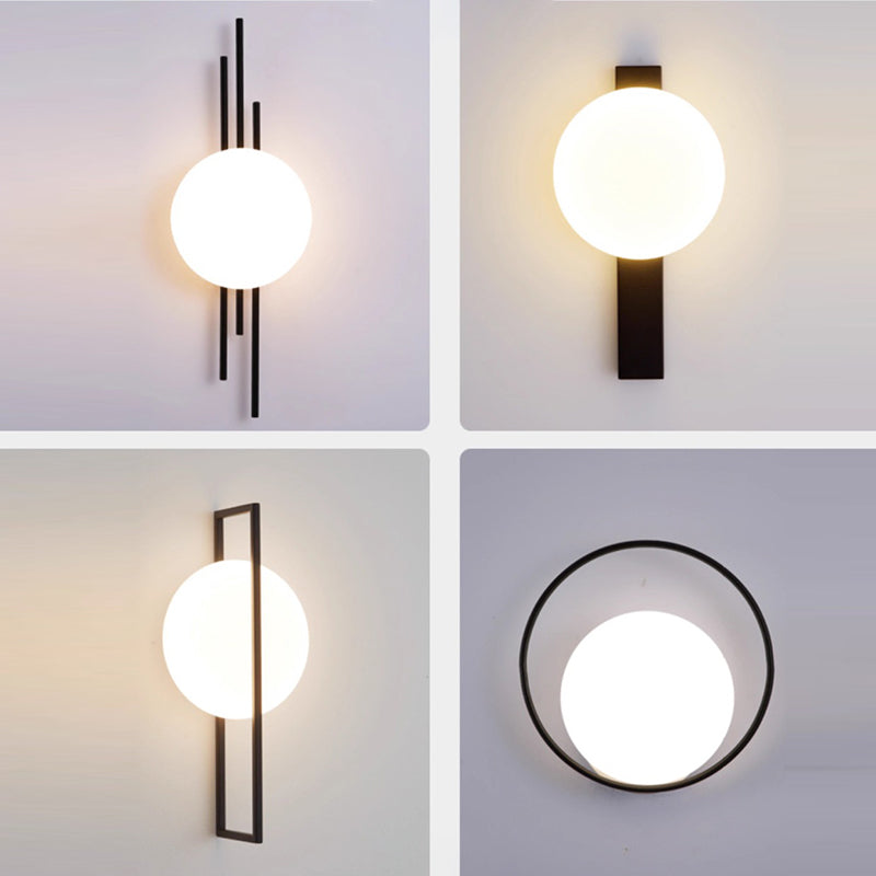 Round Ball Rectangle Round Wall Lamp