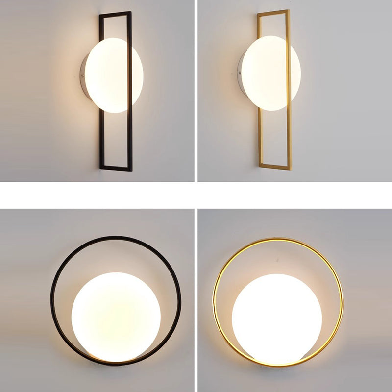 Round Ball Rectangle Round Wall Lamp