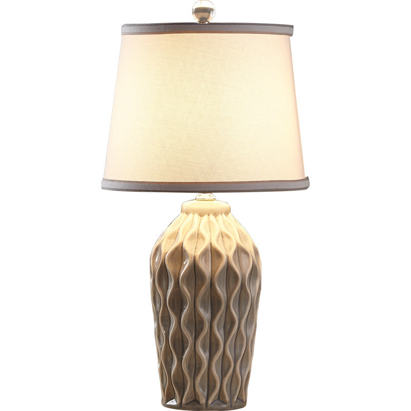 Patterned Sculpture Round Fabric Table Lamp