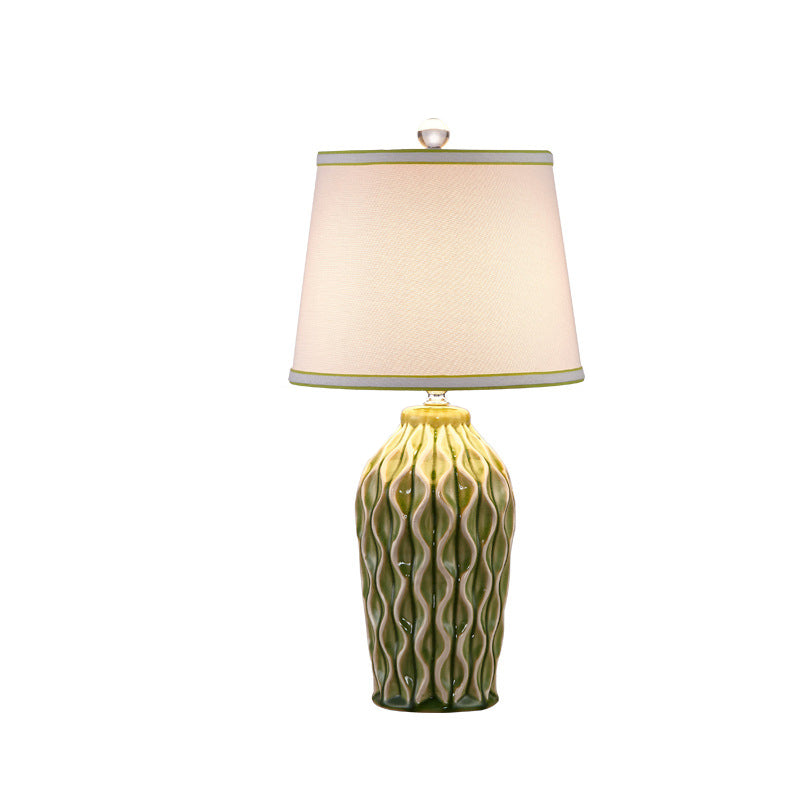 Patterned Sculpture Round Fabric Table Lamp