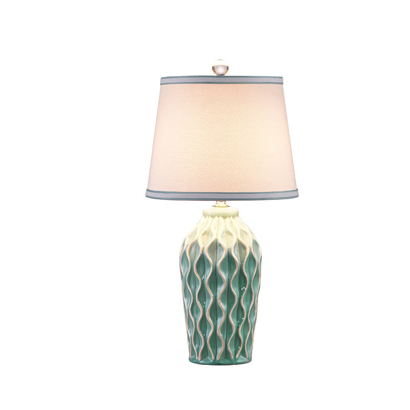 Patterned Sculpture Round Fabric Table Lamp