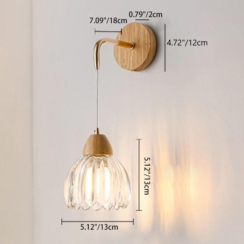 Pod Round Curved Glass Wall Lamp