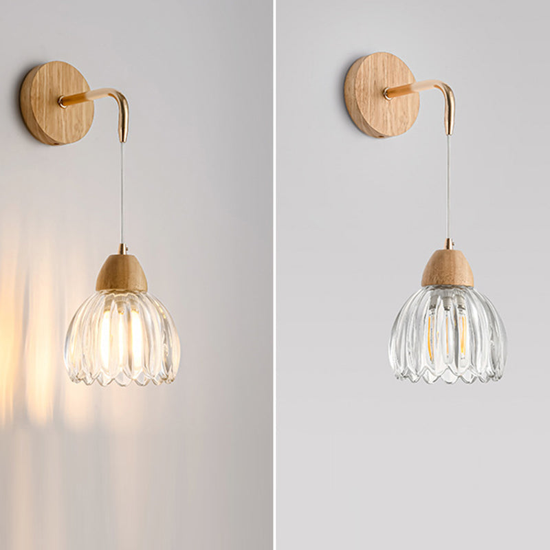 Pod Round Curved Glass Wall Lamp