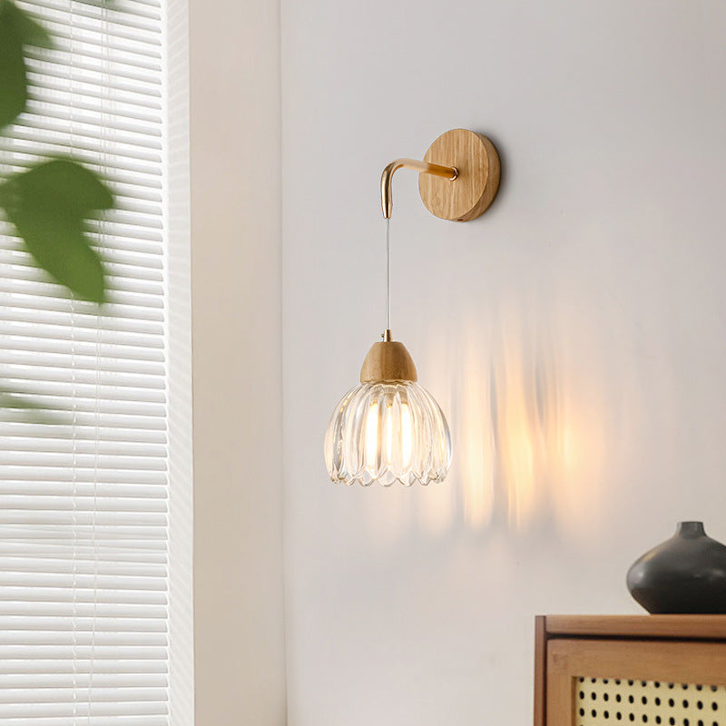 Pod Round Curved Glass Wall Lamp