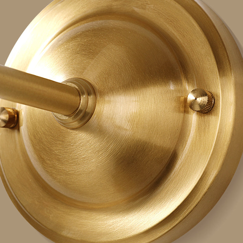 Scalloped Round Fabric Copper Wall Lamp
