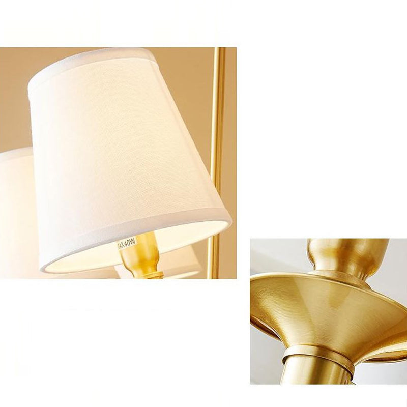 Scalloped Round Fabric Copper Wall Lamp