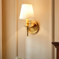 Scalloped Round Fabric Copper Wall Lamp