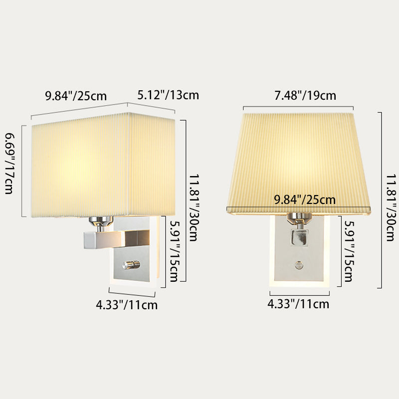 Scalloped Square Fabric Iron Wall Lamp