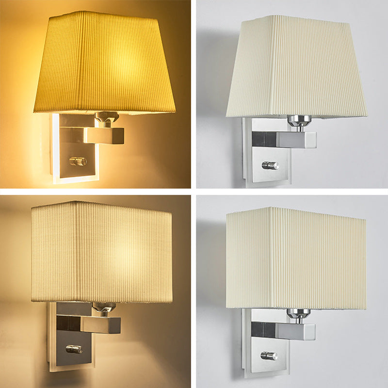 Scalloped Square Fabric Iron Wall Lamp