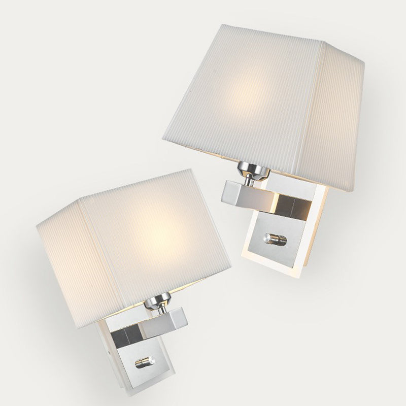Scalloped Square Fabric Iron Wall Lamp