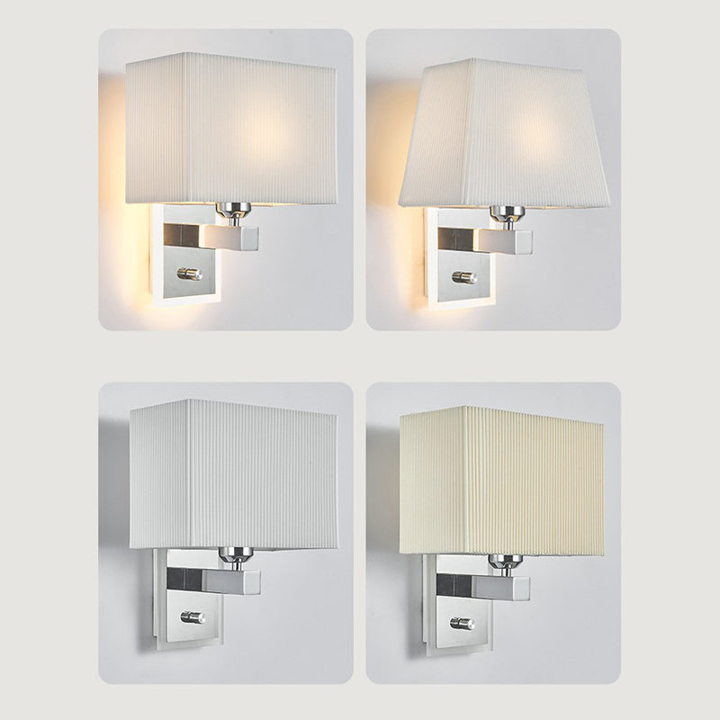 Scalloped Square Fabric Iron Wall Lamp