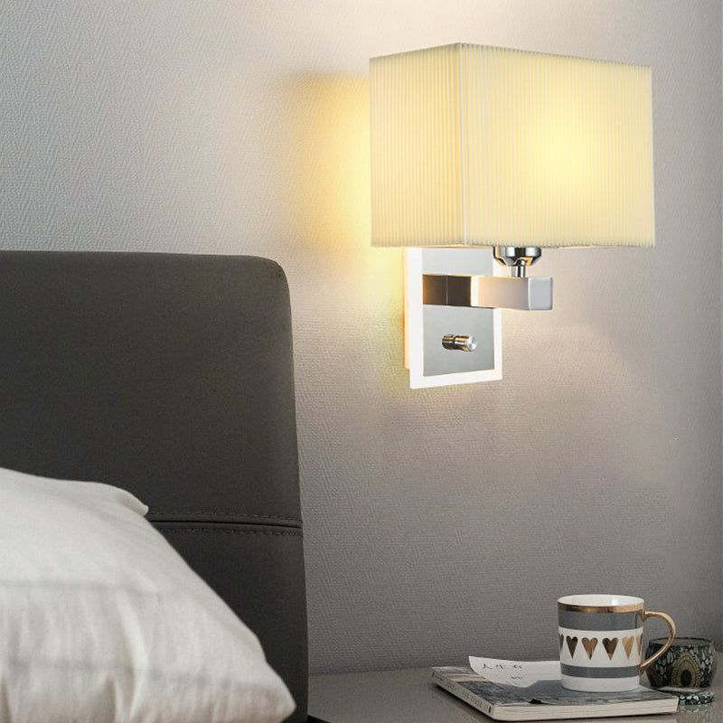 Scalloped Square Fabric Iron Wall Lamp