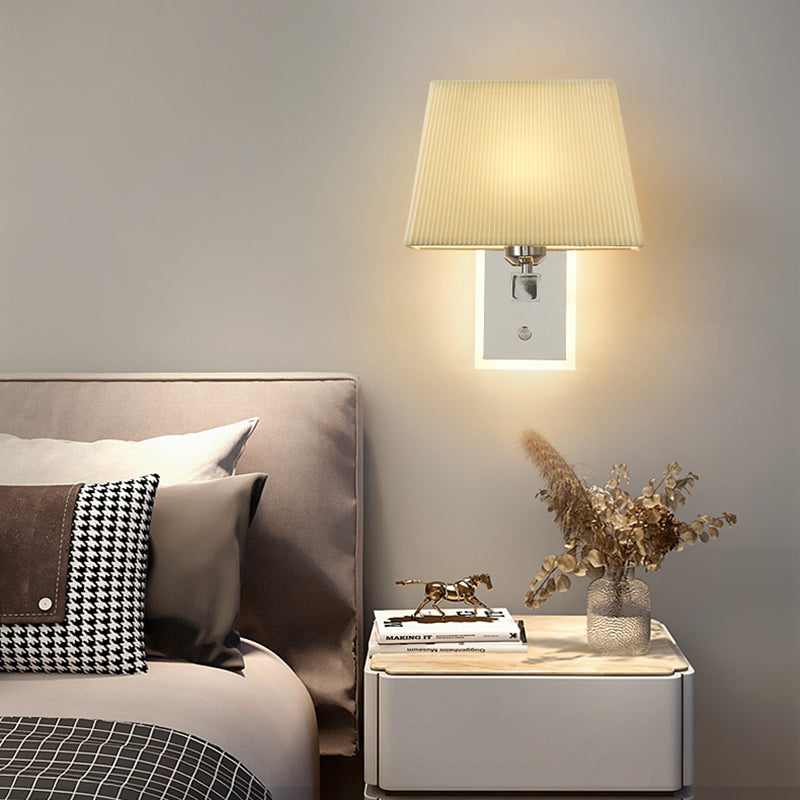 Scalloped Square Fabric Iron Wall Lamp