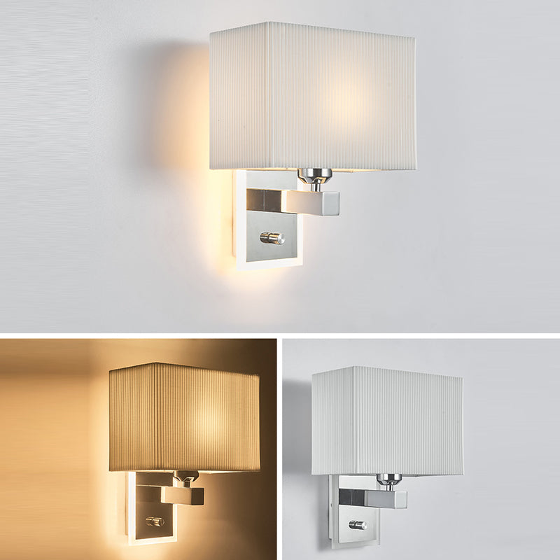 Scalloped Square Fabric Iron Wall Lamp