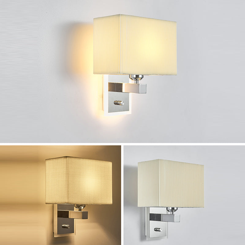 Scalloped Square Fabric Iron Wall Lamp