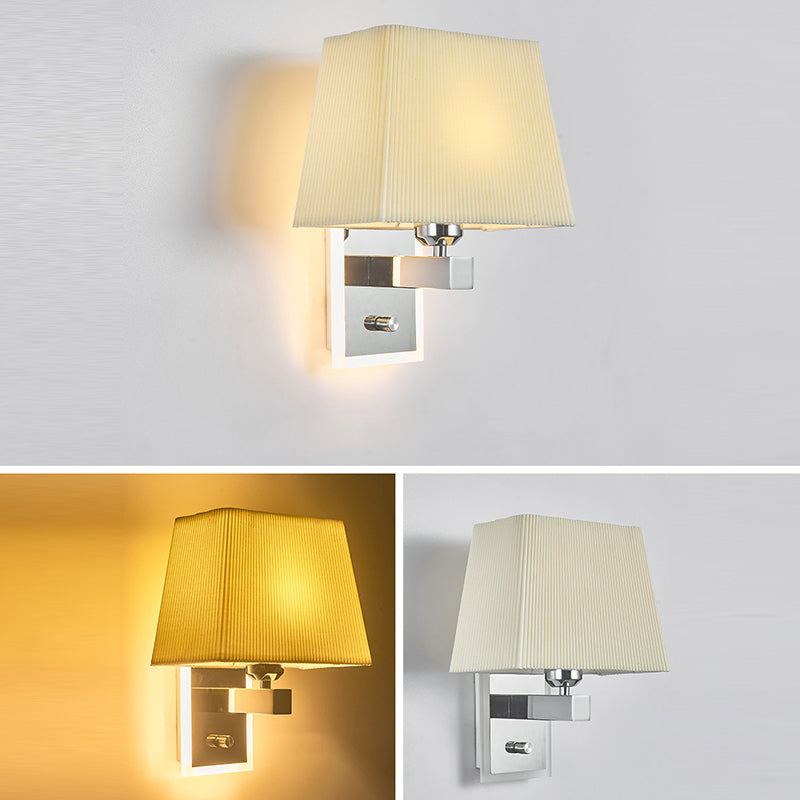 Scalloped Square Fabric Iron Wall Lamp
