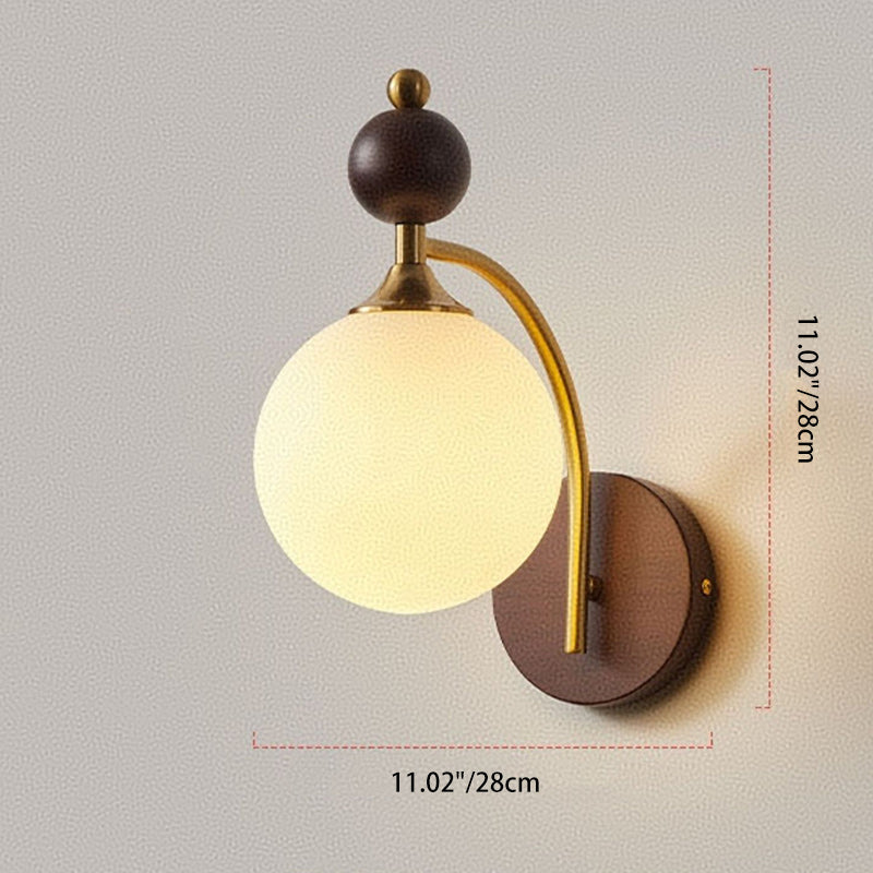 Round Ball Half Round Wall Lamp