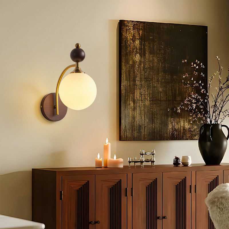 Round Ball Half Round Wall Lamp