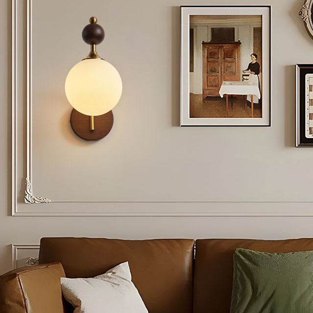 Round Ball Half Round Wall Lamp