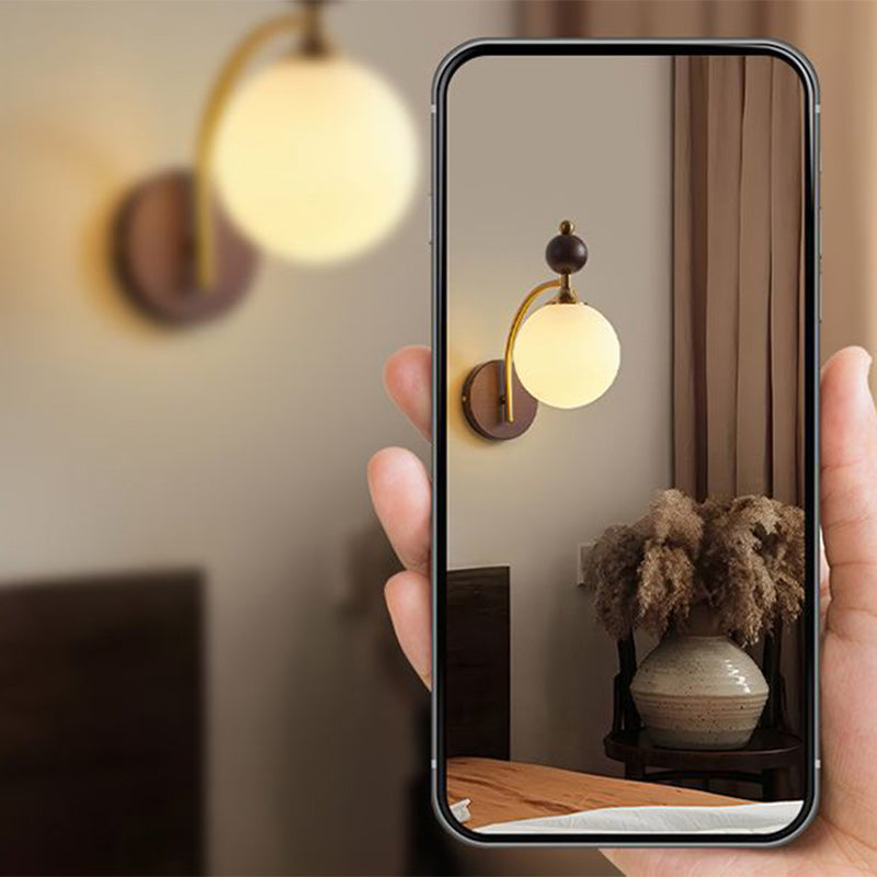 Round Ball Half Round Wall Lamp