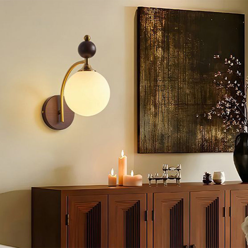 Round Ball Half Round Wall Lamp