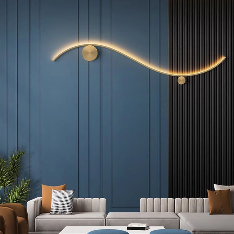 Copper Silicone Line Wave Wall Lamp