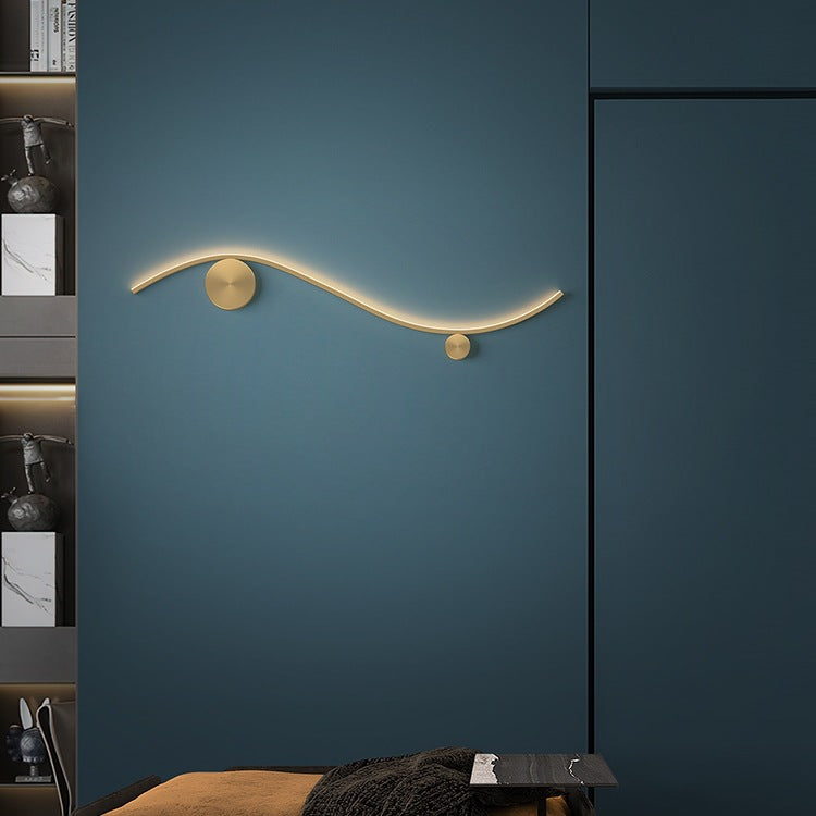Copper Silicone Line Wave Wall Lamp