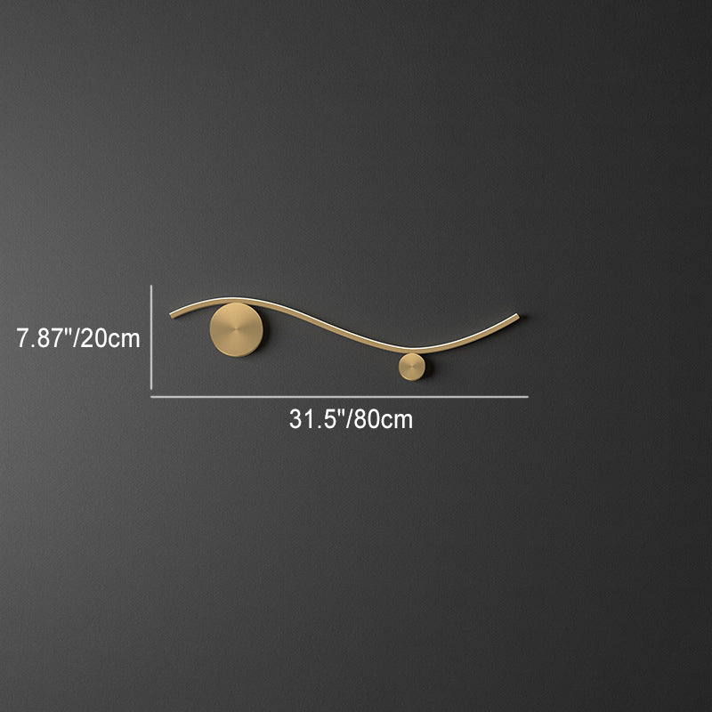 Copper Silicone Line Wave Wall Lamp