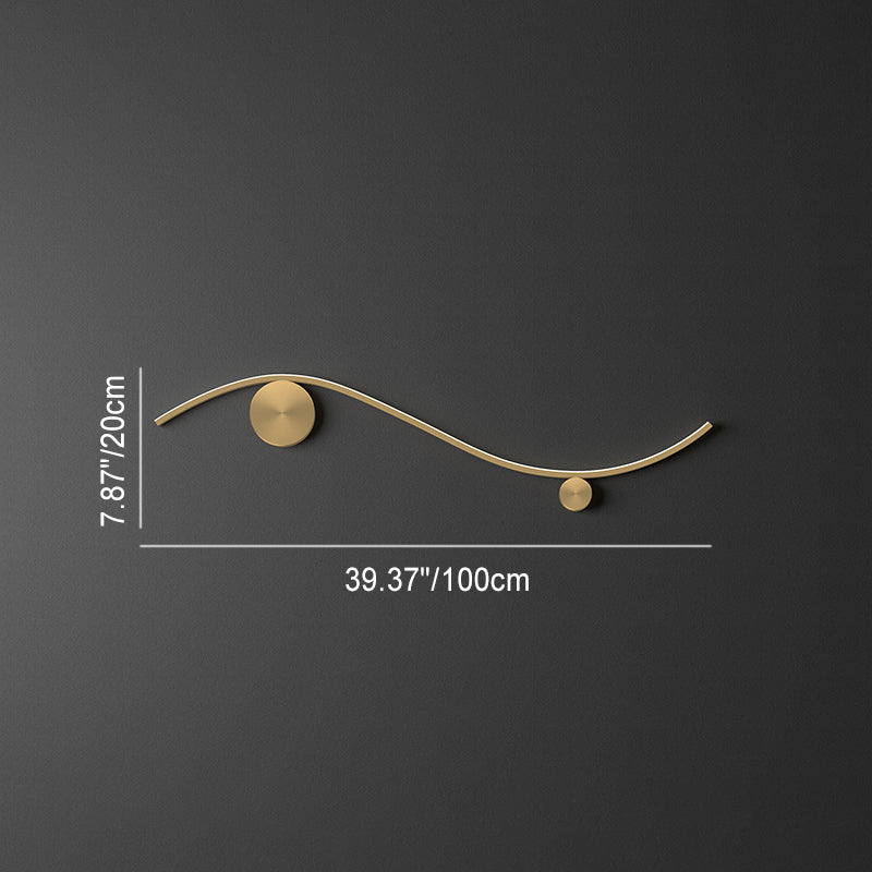 Copper Silicone Line Wave Wall Lamp