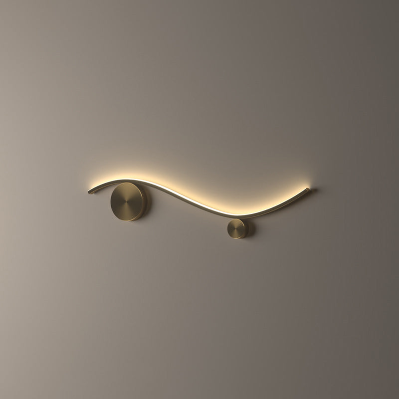 Copper Silicone Line Wave Wall Lamp