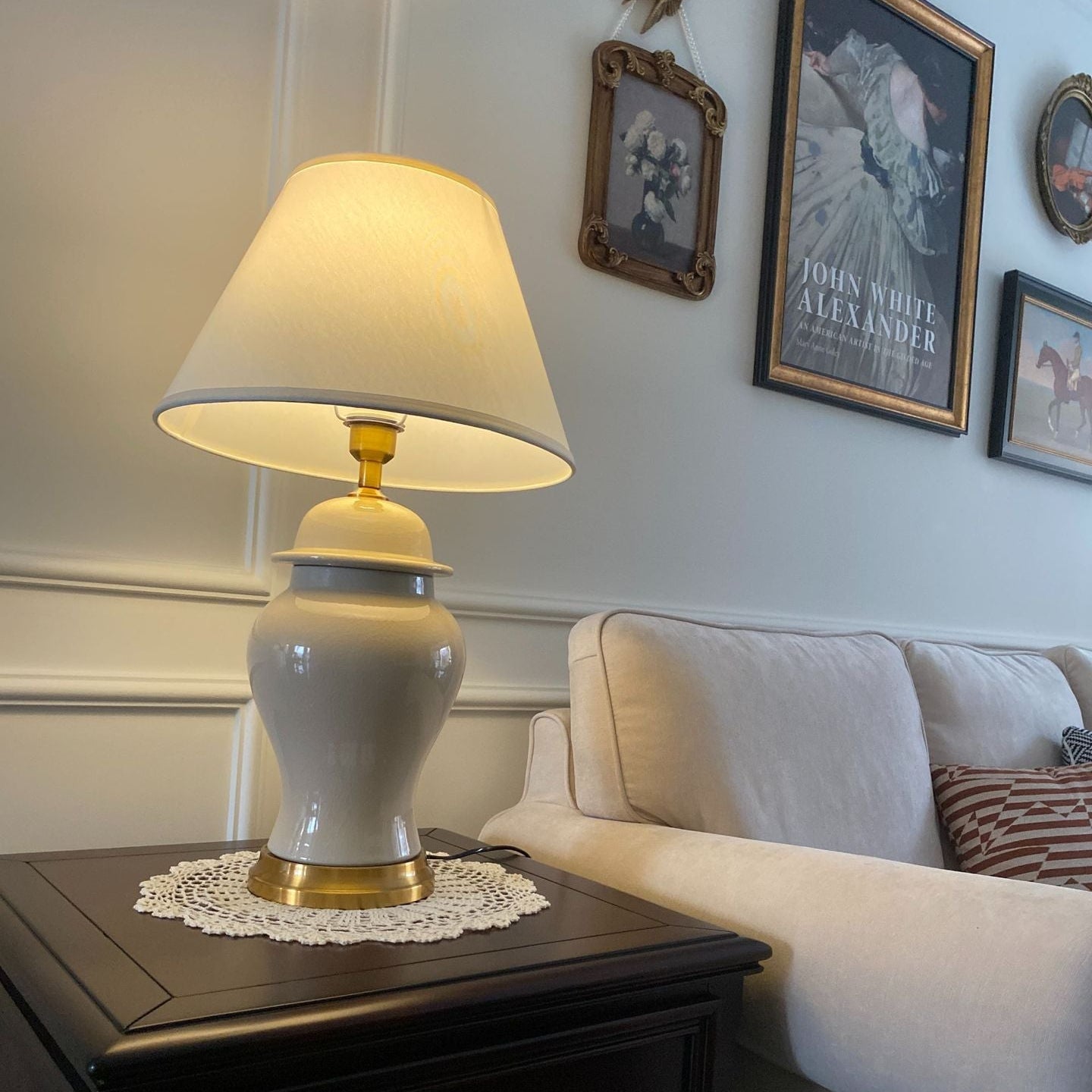 Ceramic Fabric Conic Vase Table Lamp