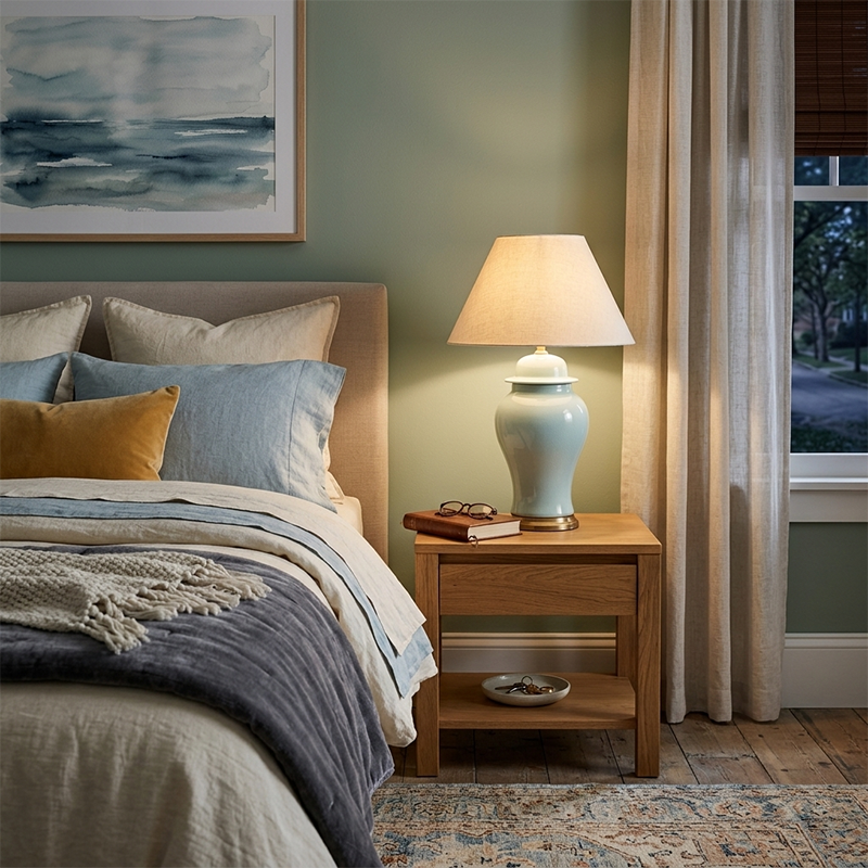 Ceramic Fabric Conic Vase Table Lamp