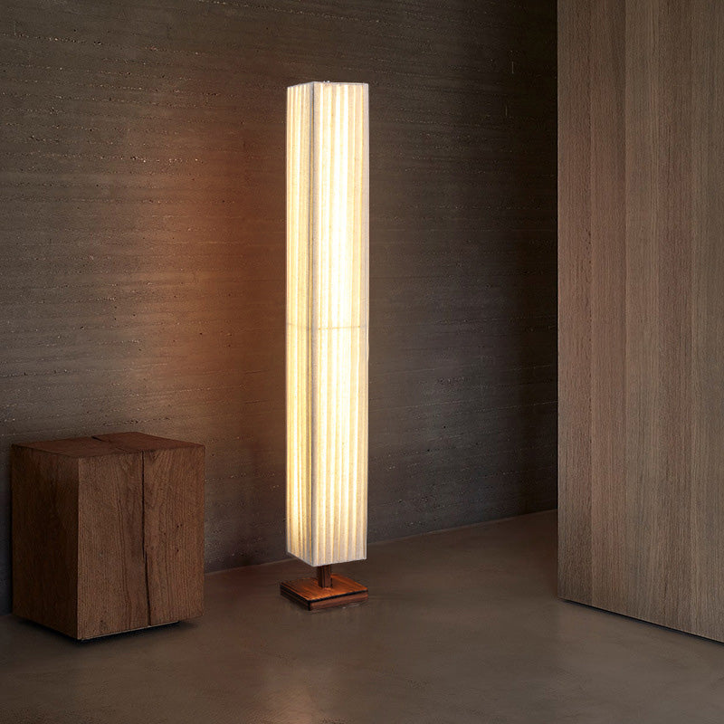 Traditional Japanese Column Rectangular Floor Lamp