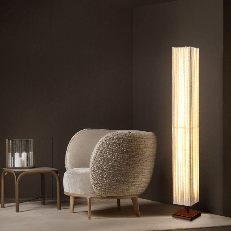 Traditional Japanese Column Rectangular Floor Lamp
