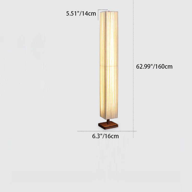 Traditional Japanese Column Rectangular Floor Lamp