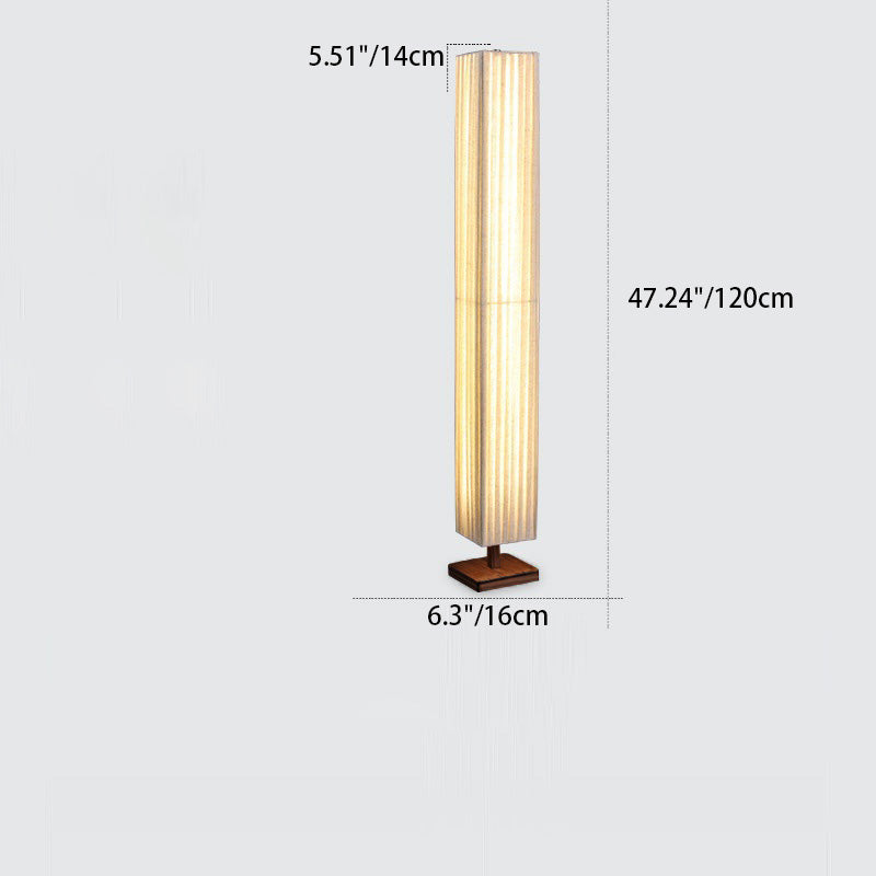 Traditional Japanese Column Rectangular Floor Lamp