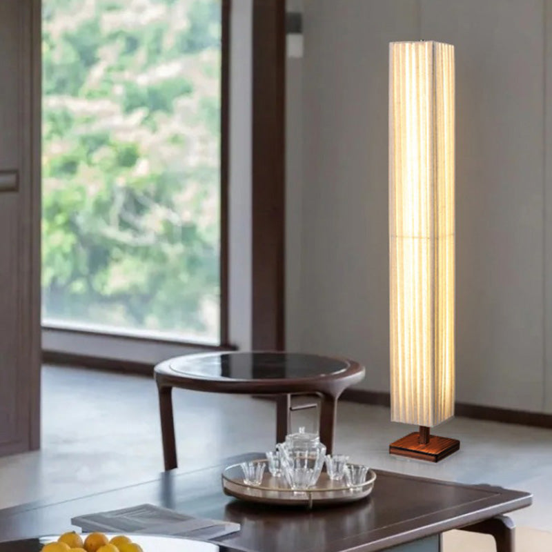 Traditional Japanese Column Rectangular Floor Lamp