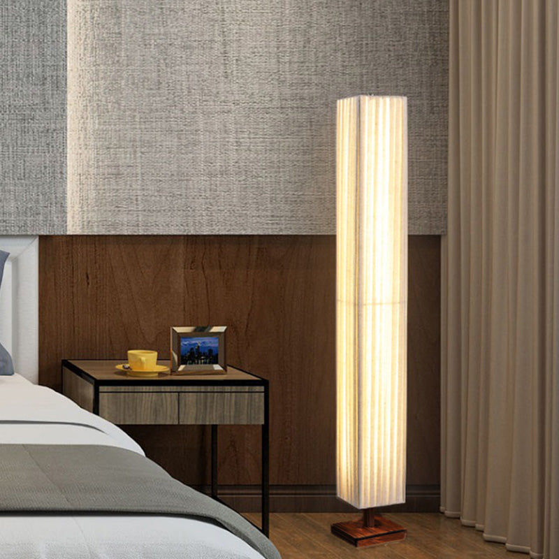 Traditional Japanese Column Rectangular Floor Lamp