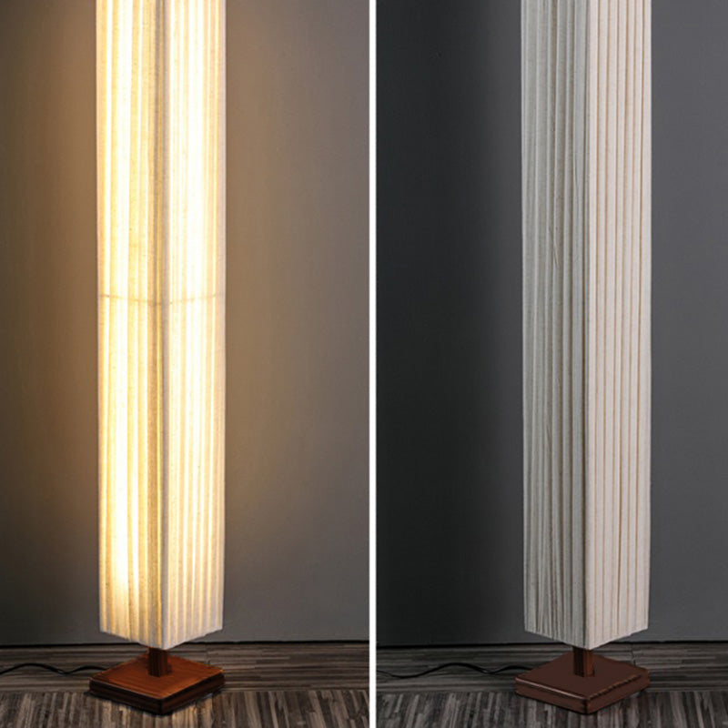Traditional Japanese Column Rectangular Floor Lamp