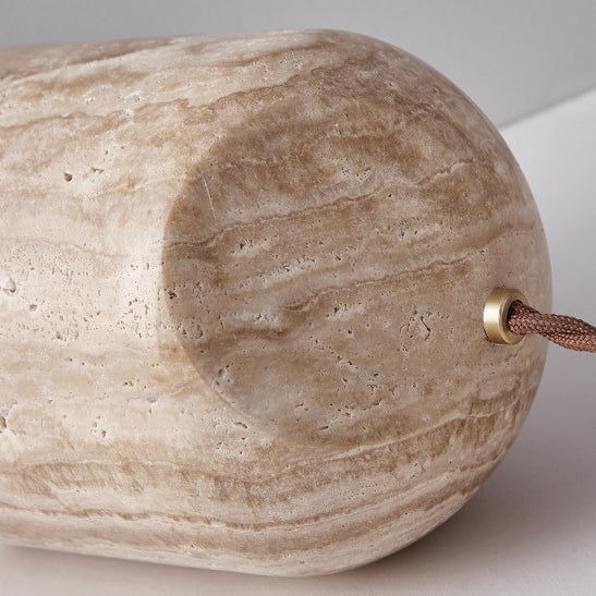 Travertine Handmade Cylinder Bedside Table Lamp