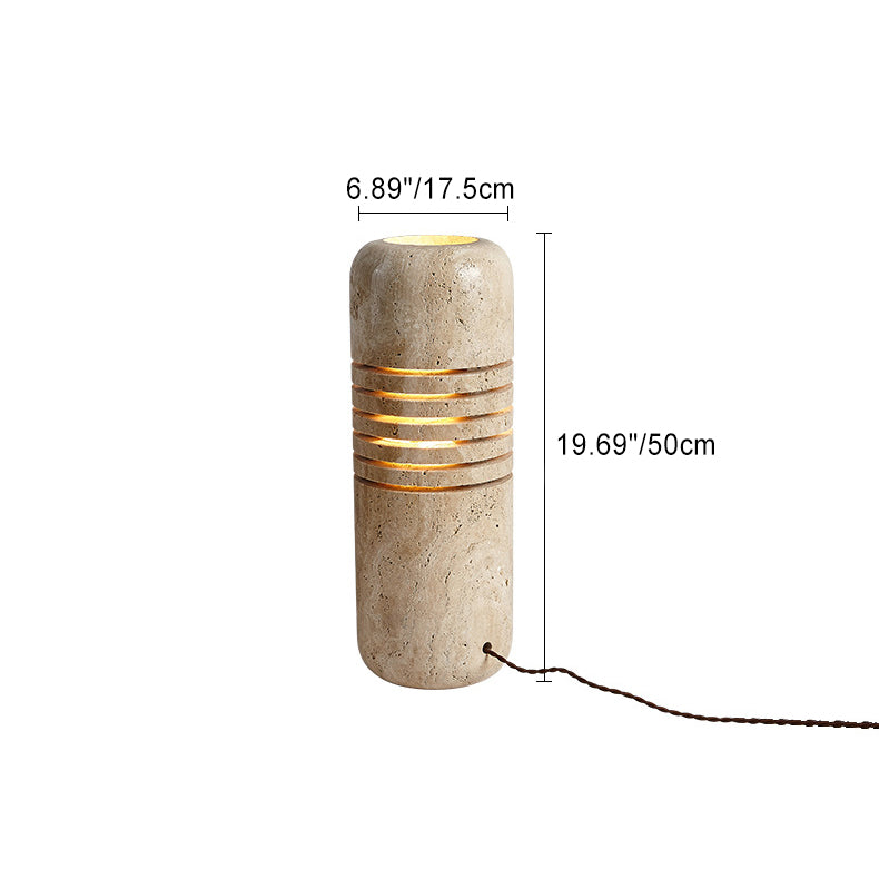 Travertine Handmade Cylinder Skeleton Floor Lamp