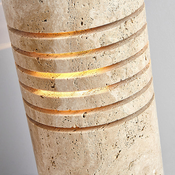 Travertine Handmade Cylinder Skeleton Floor Lamp