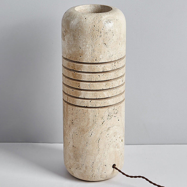 Travertine Handmade Cylinder Skeleton Floor Lamp
