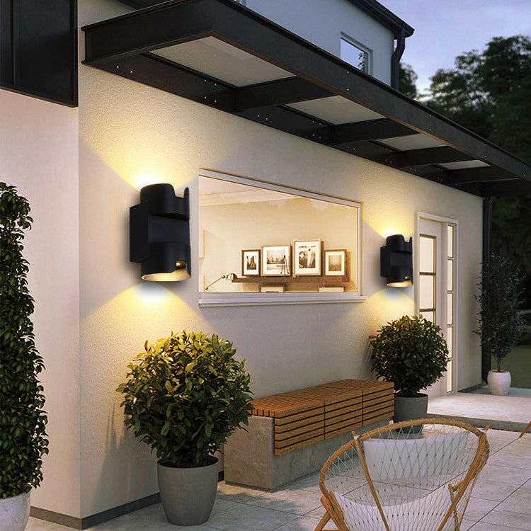 Aluminium Glass Cylinder Patio Outdoor Light