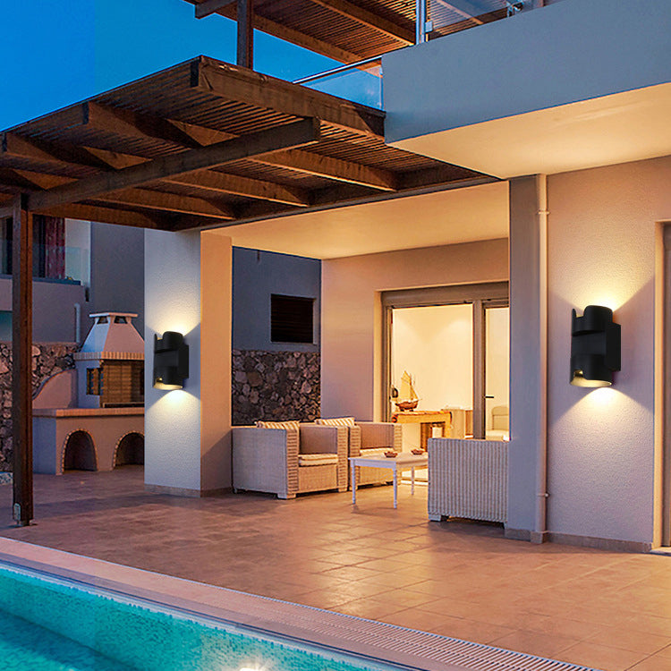 Aluminium Glass Cylinder Patio Outdoor Light
