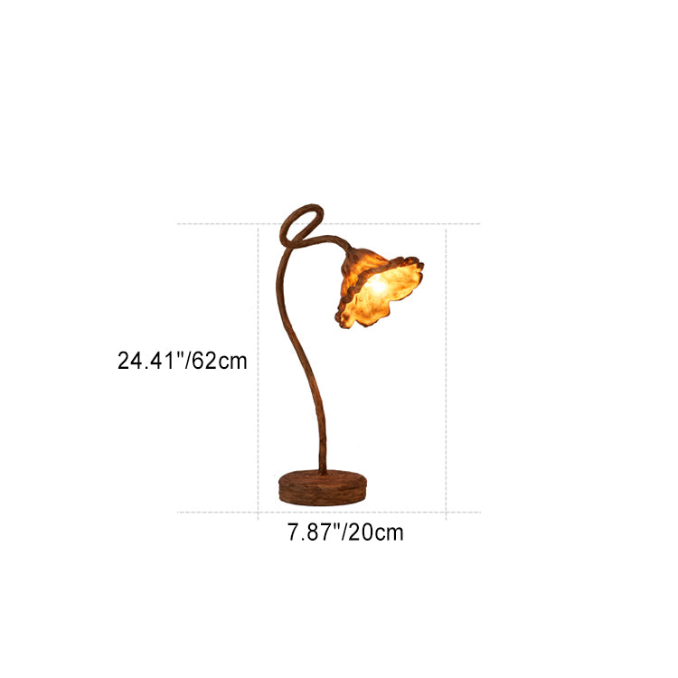 Resin Iron Flower Simulation Table Lamp